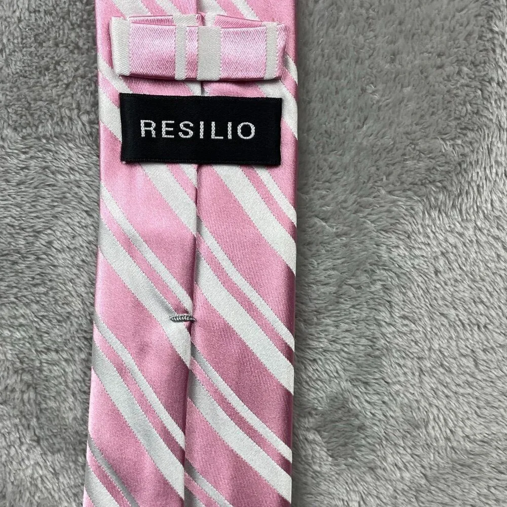 Resilio Skinny Style Men's Classic 100% Silk Neck Tie - Picture 6 of 6